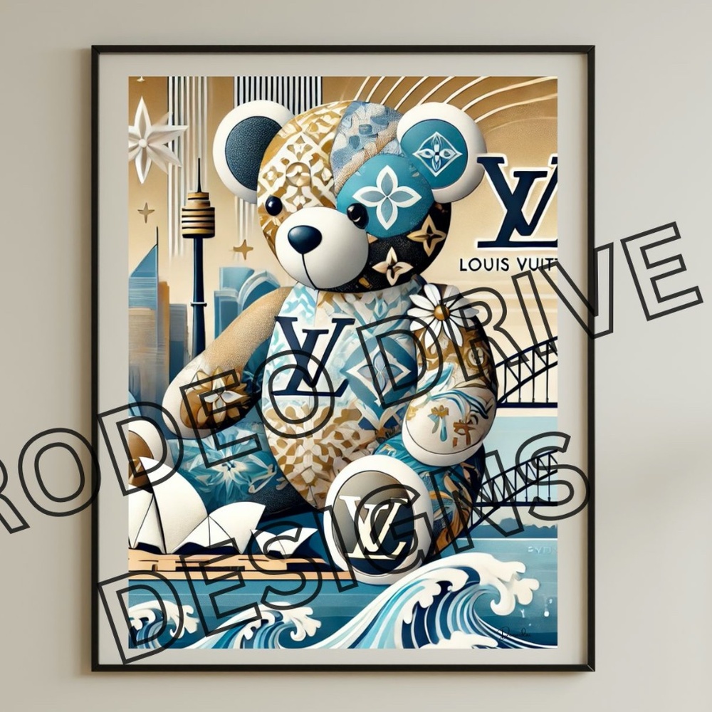 Louis Vuitton City Bear Series - Sydney Print (18x24) by Rodeo Drive Designs